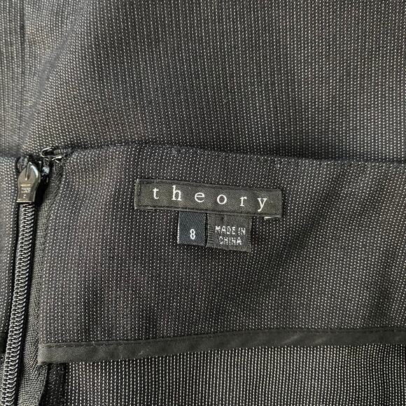 Theory Wool Pencil Skirt Joanie Dominant Back Slit Career Straight Gray Size 8 - Picture 8 of 10